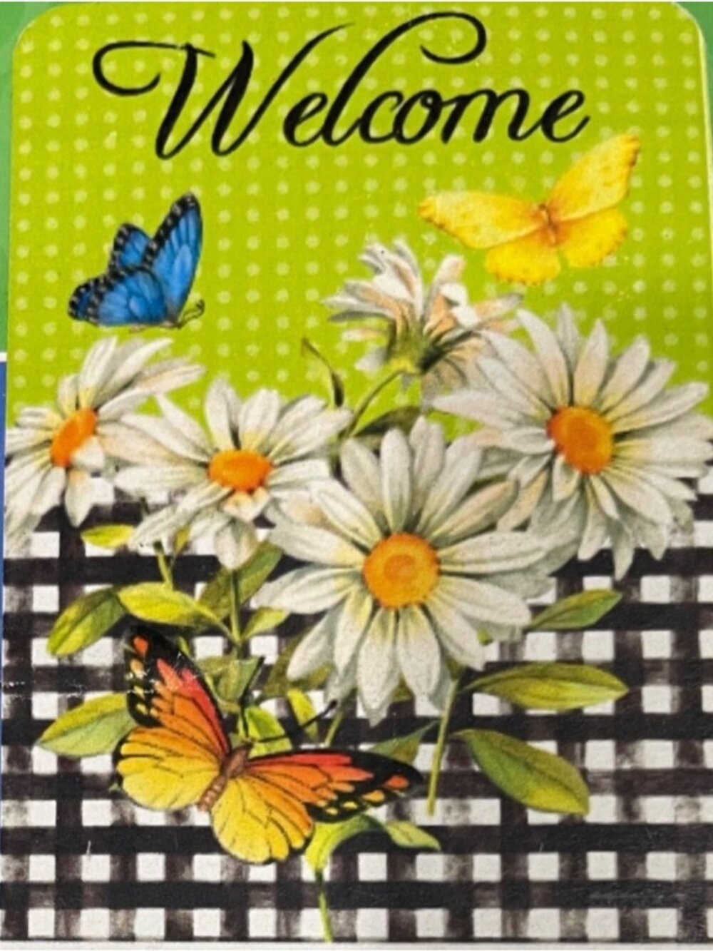 Custom Decor Daisies Butterflies Welcome Large House Flag Country Cottage 28x40